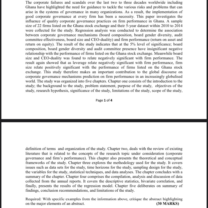 The corporate failures and scandals over the last