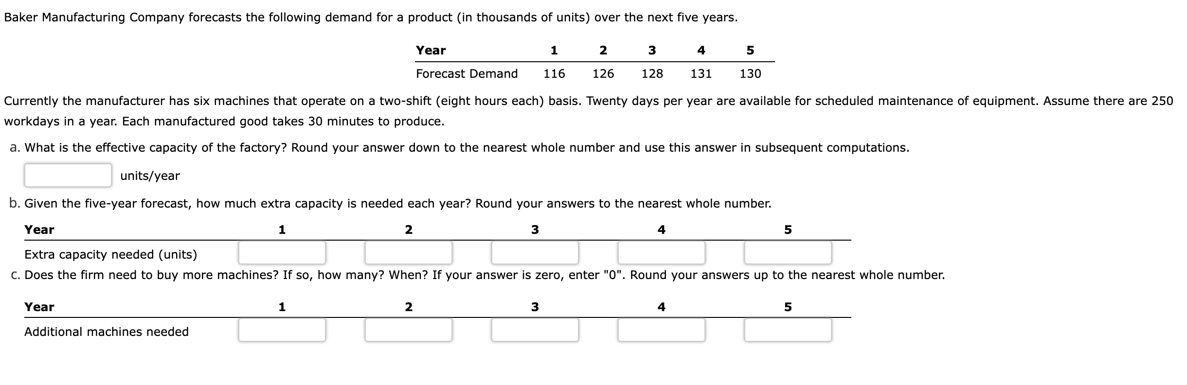 Baker Manufacturing Company forecasts the