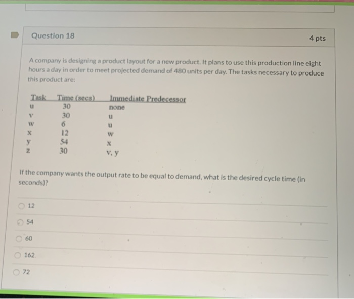 Question 18 4 pts A company is designing a