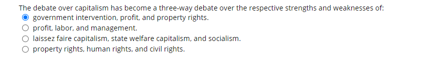 The debate over capitalism has become a three-way