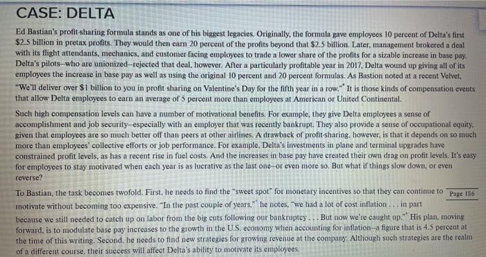 CASE: DELTA Ed Bastian's profit sharing formula