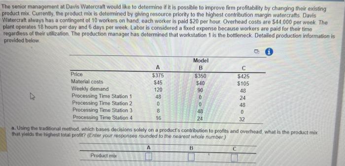 Provide explanation The senior management at