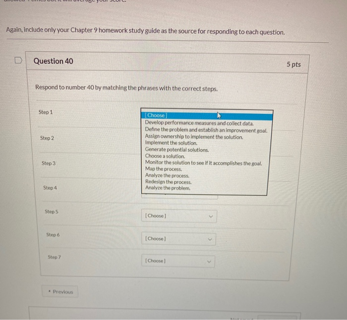phrases with the correct steps. (Choose Develop