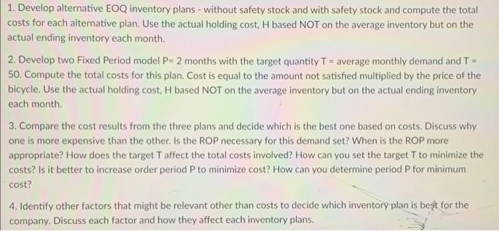 please answer 1-4 completely Zhou Bicycle Company