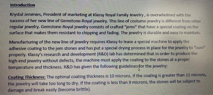 KLASSY ROYAL FAMILY JEWELRY Develop a Pareto