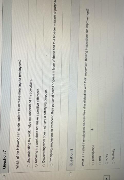 Question 7 Which of the following can guide