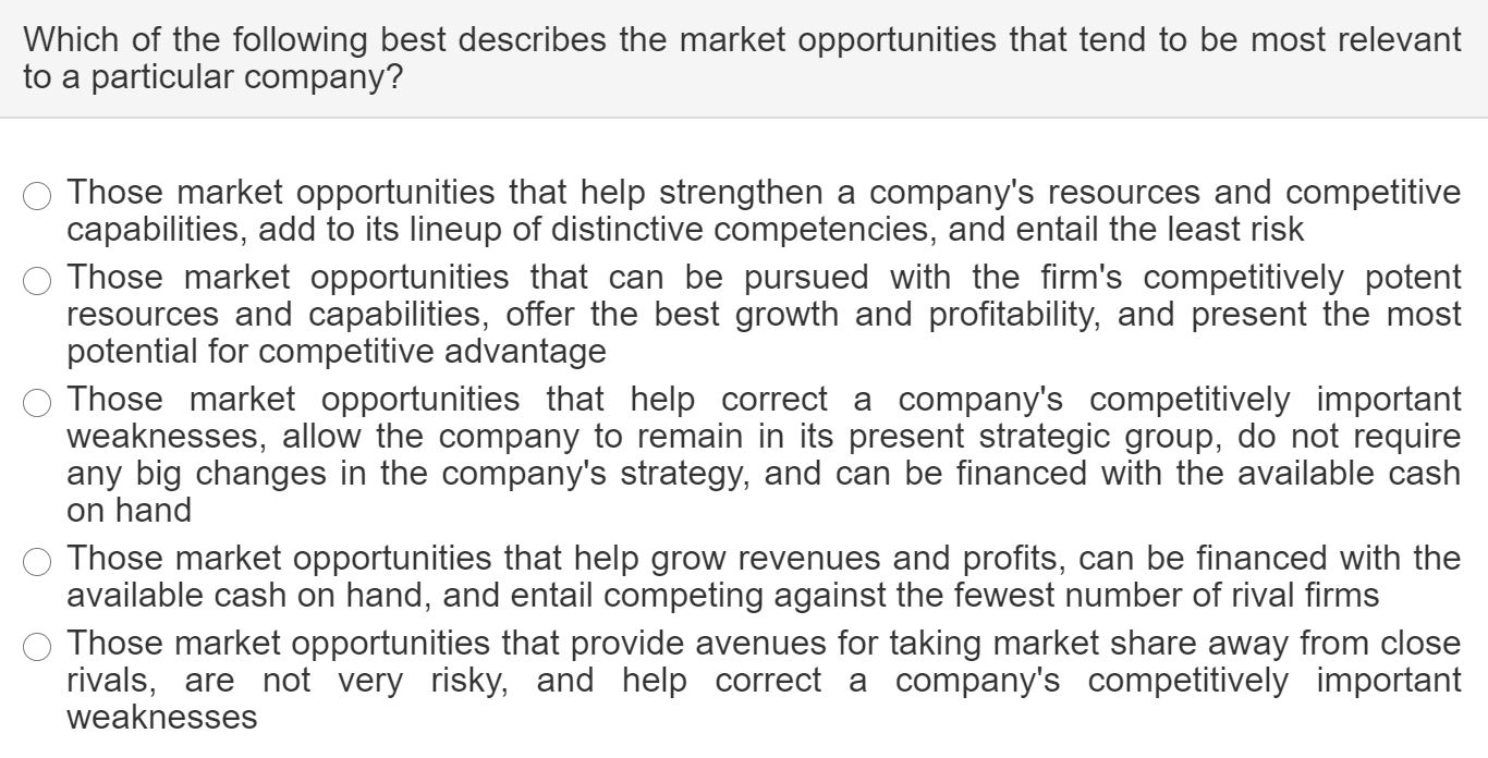 Which of the following best describes the market