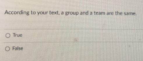 According to your text, a group and a team are