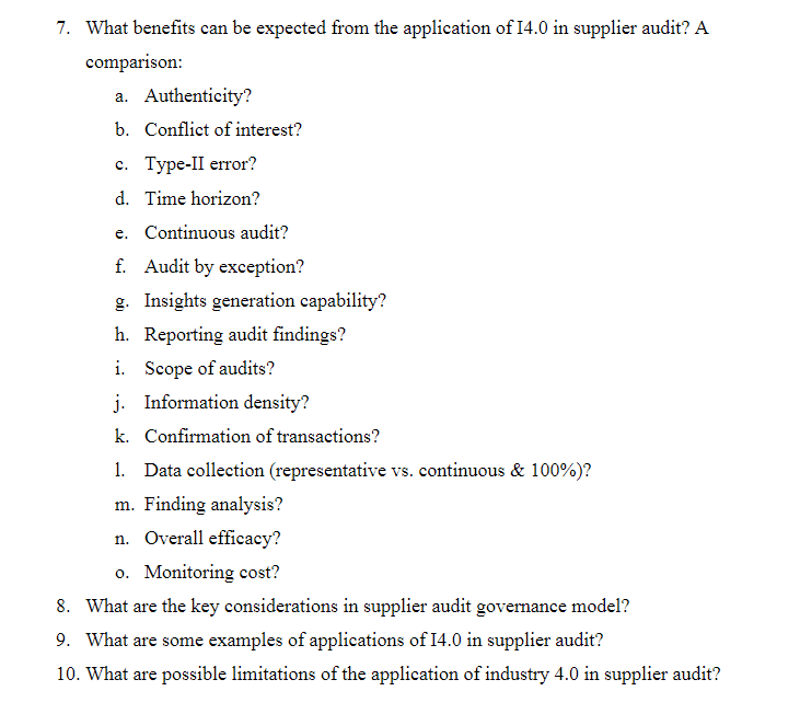 7. What benefits can be expected from the