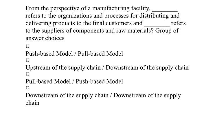 From the perspective of a manufacturing facility,