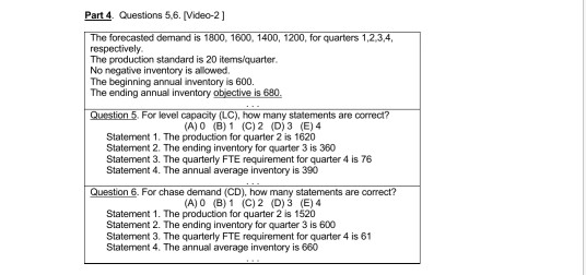 Part 4 Questions 5.6. [Video-2] The forecasted