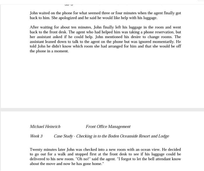 Checking in to the Boden Oceanside Resort and