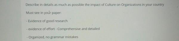 Describe in details as much as possible the