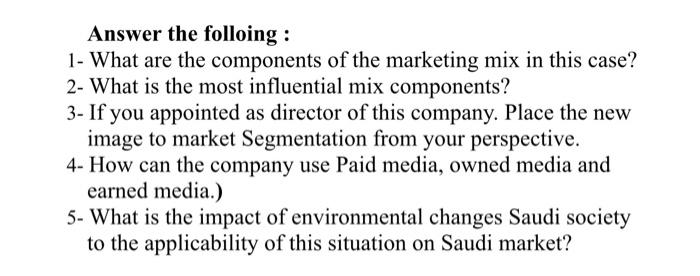 CASE STUDY 1 American company THOR engaged in the