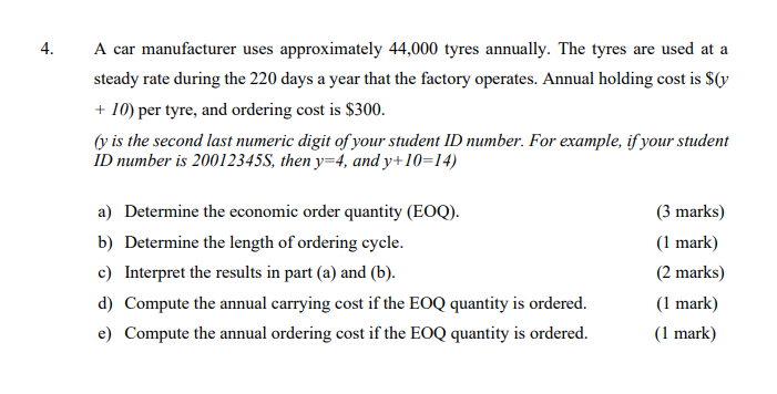 y = 5 4. A car manufacturer uses approximately