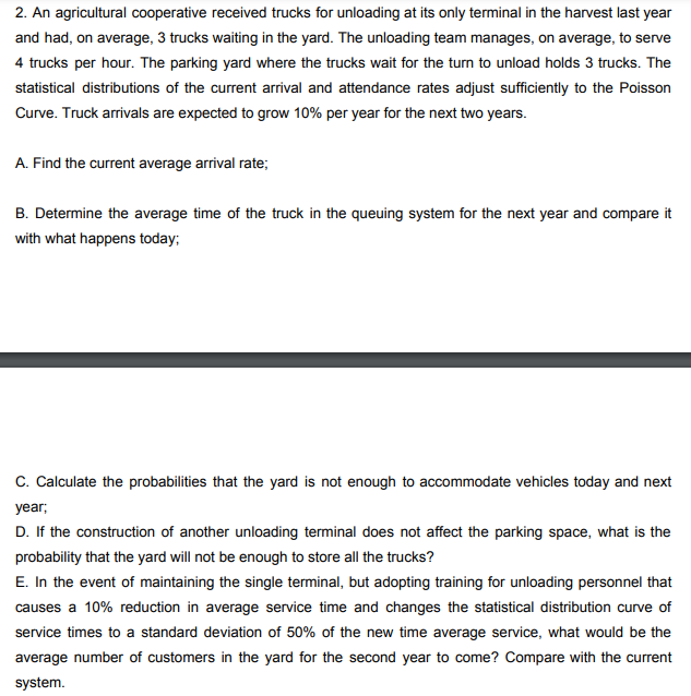 2. An agricultural cooperative received trucks