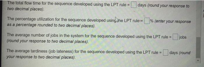 The following jobs are waiting to be processed at