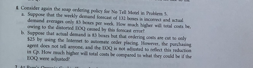 Problem #5 is provided. Please answer #6 a/b