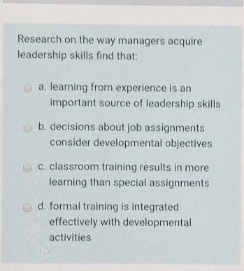 Research on the way managers acquire leadership