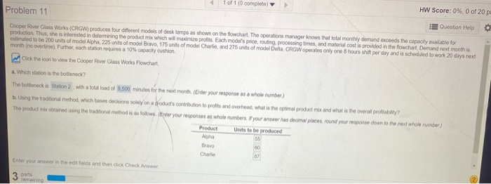 1 of 1 (0 completa) Problem 11 HW Score: 0%, 0 of