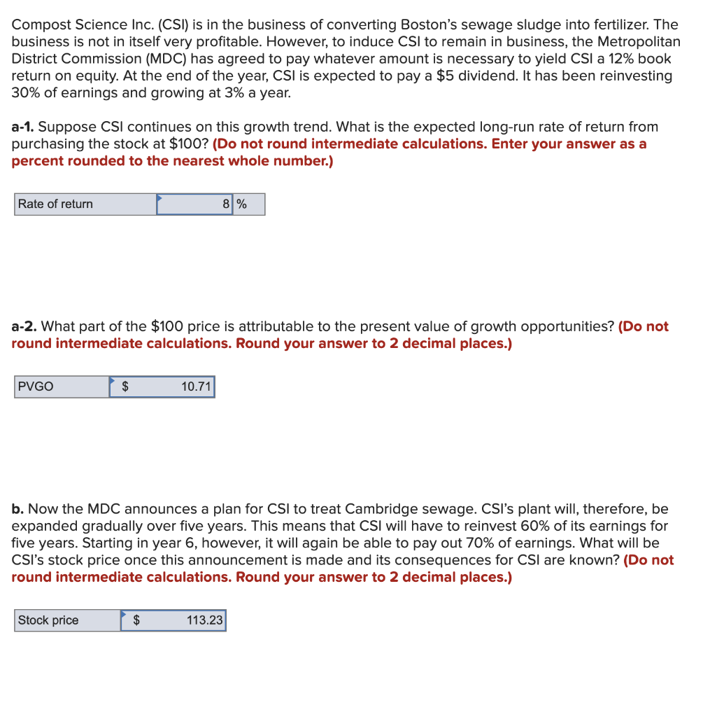 Pease answer part b for me Compost Science Inc.