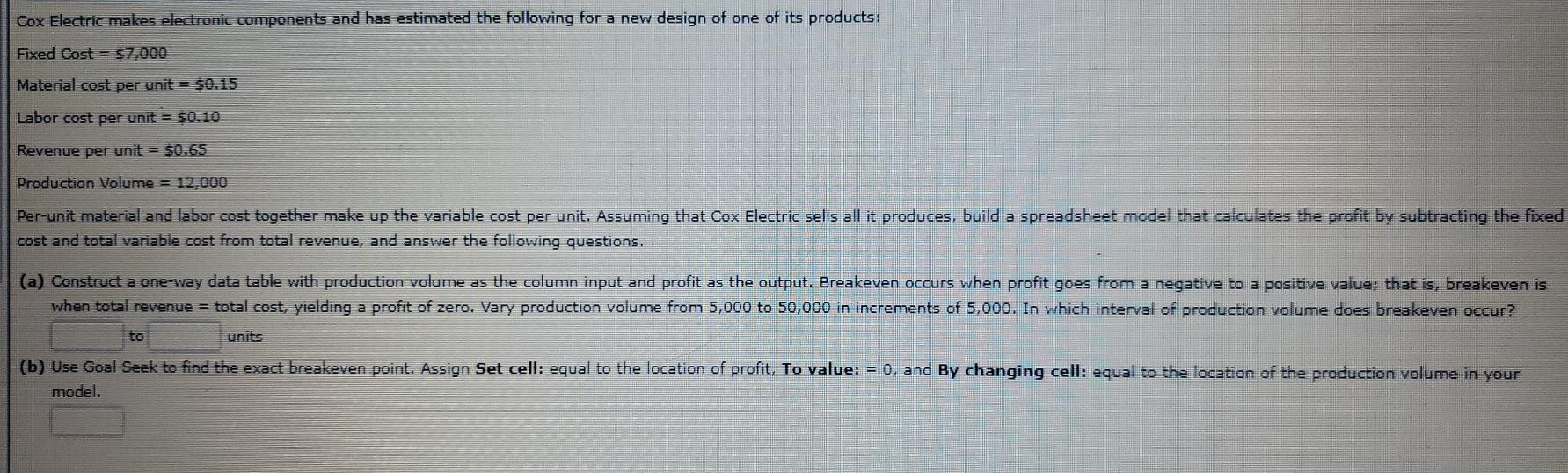 Cox Electric makes electronic components and has