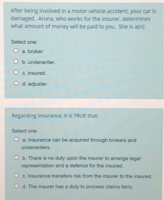 After being involved in a motor vehicle accident,