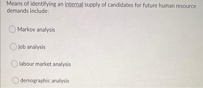 Means of identifying an internal supply of