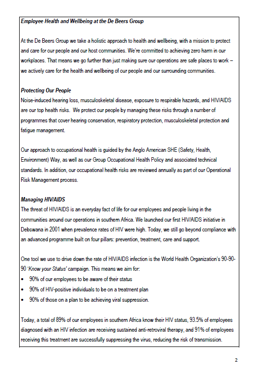 Discuss the extent to which the De Beers Group is