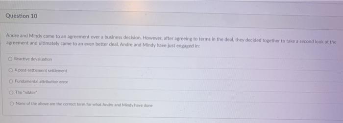 Andre and Mindy came to an agreement over a