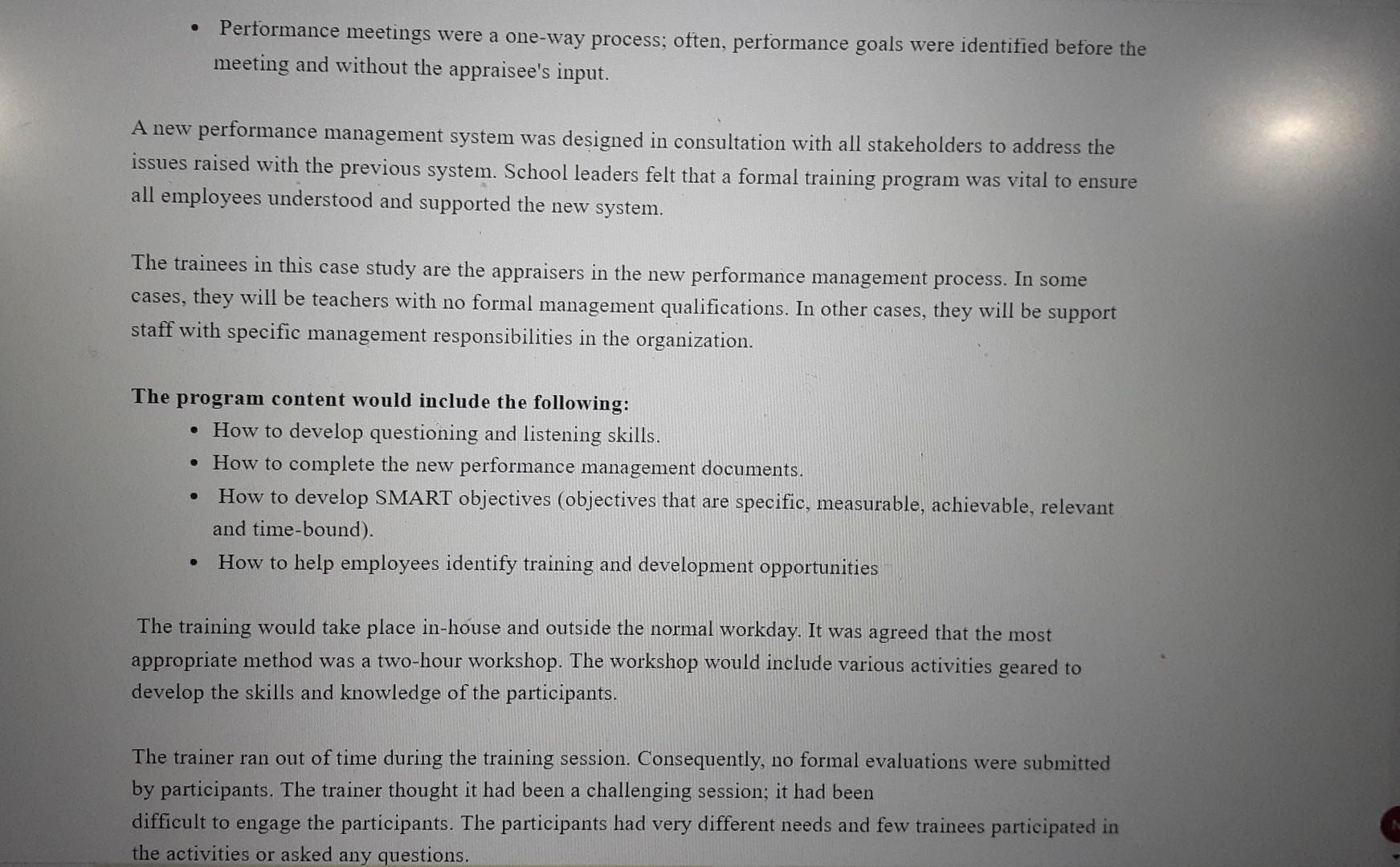 Case Overview Some of the issues identified with