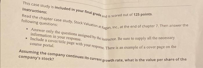 This case study is included in your final grade