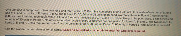 One unit of A is composed of two units of B and