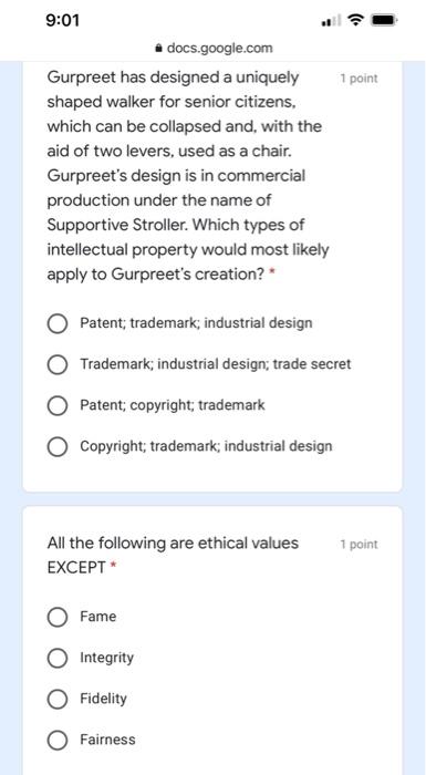 1 point 9:01 docs.google.com Gurpreet has