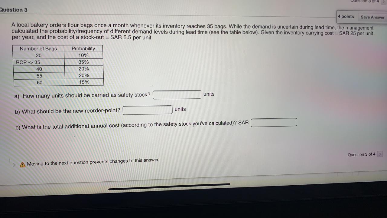 PLEASE ONLY 10 MIN LEFT Question Question 3 4