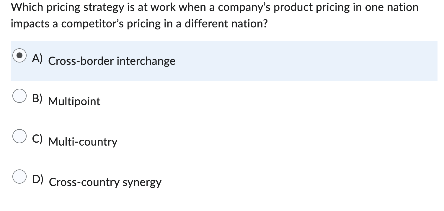 Which pricing strategy is at work when a