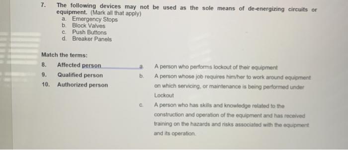 7. The following devices may not be used as the