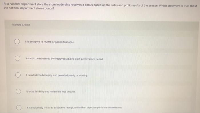 At a national department store the store