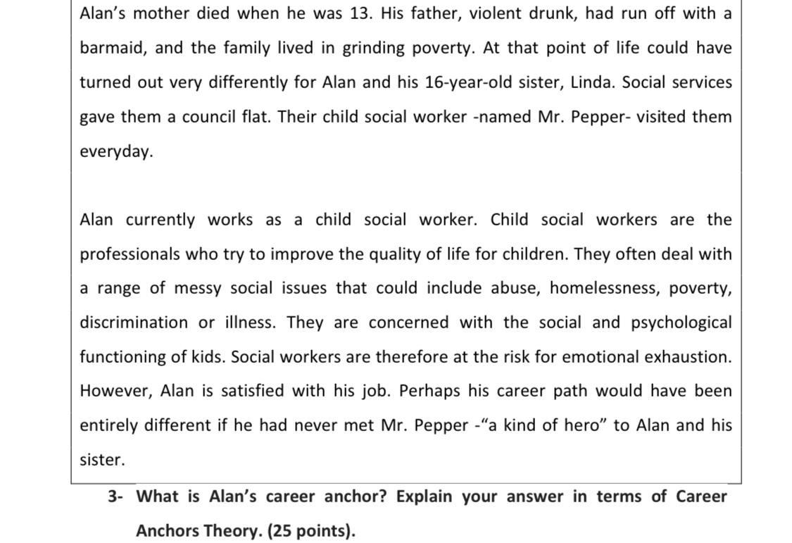 Alan's mother died when he was 13. His father,
