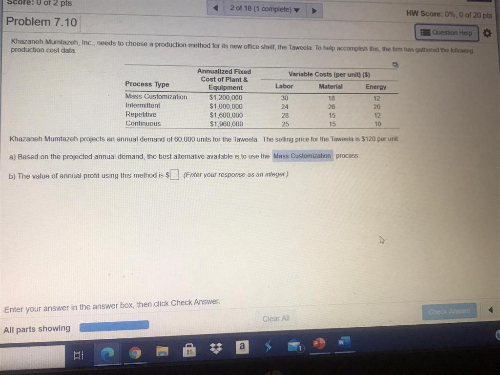Score: 0 of 2 pts 2 of 18 (1 complete) HW Score:
