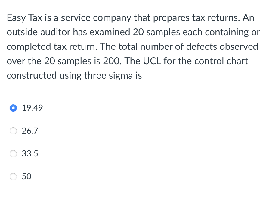 Easy Tax is a service company that prepares tax