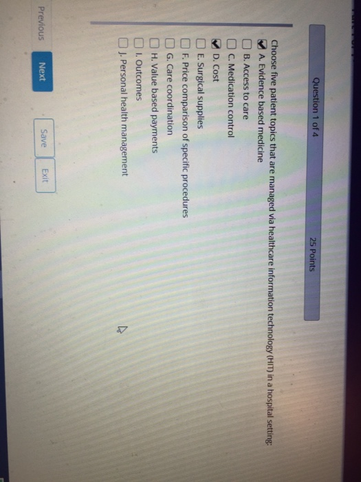 five patient topics that are managed via