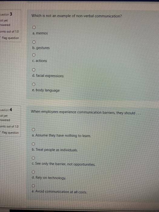 Which is not an example of non-verbal