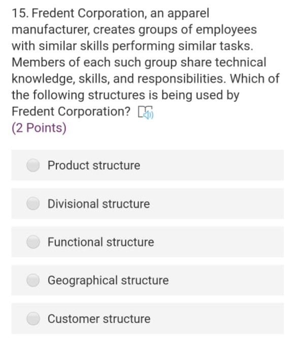 15. Fredent Corporation, an apparel manufacturer,