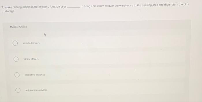 to bring items from all over the warehouse to the