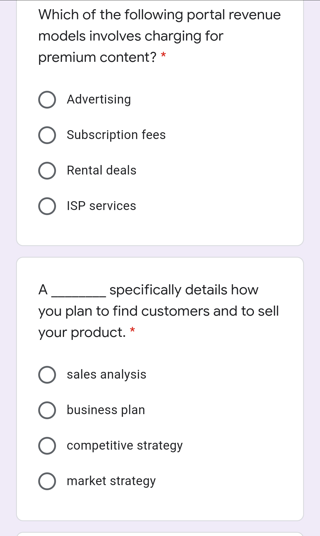 Which of the following portal revenue models