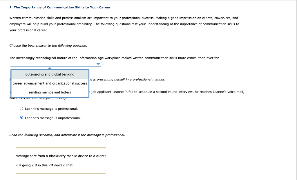 1. The Importance of Communication Skills to Your