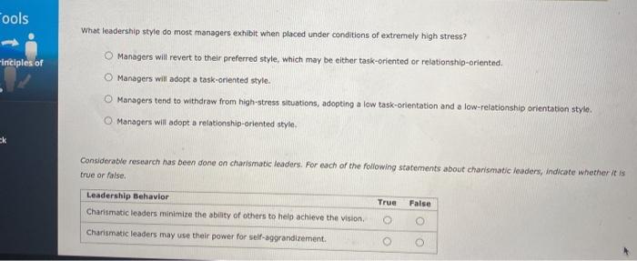 Cools What leadership style do most managers