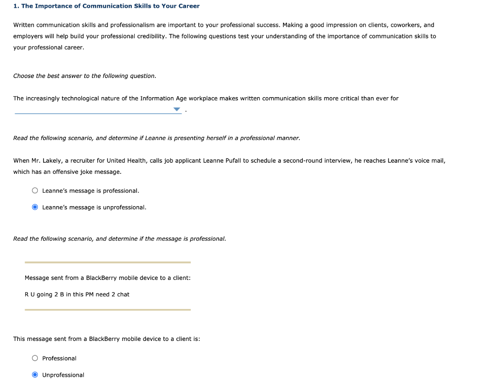 1. The Importance of Communication Skills to Your