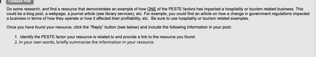 Collapse Post Do some research, and find a